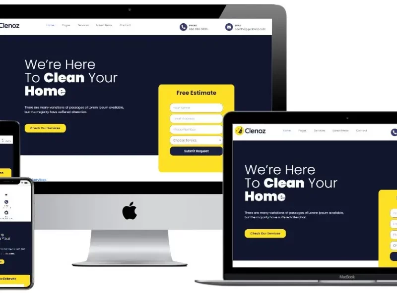 cleaning website development