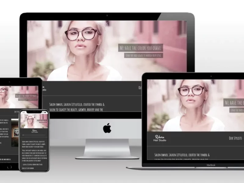 Hair salon website design and development