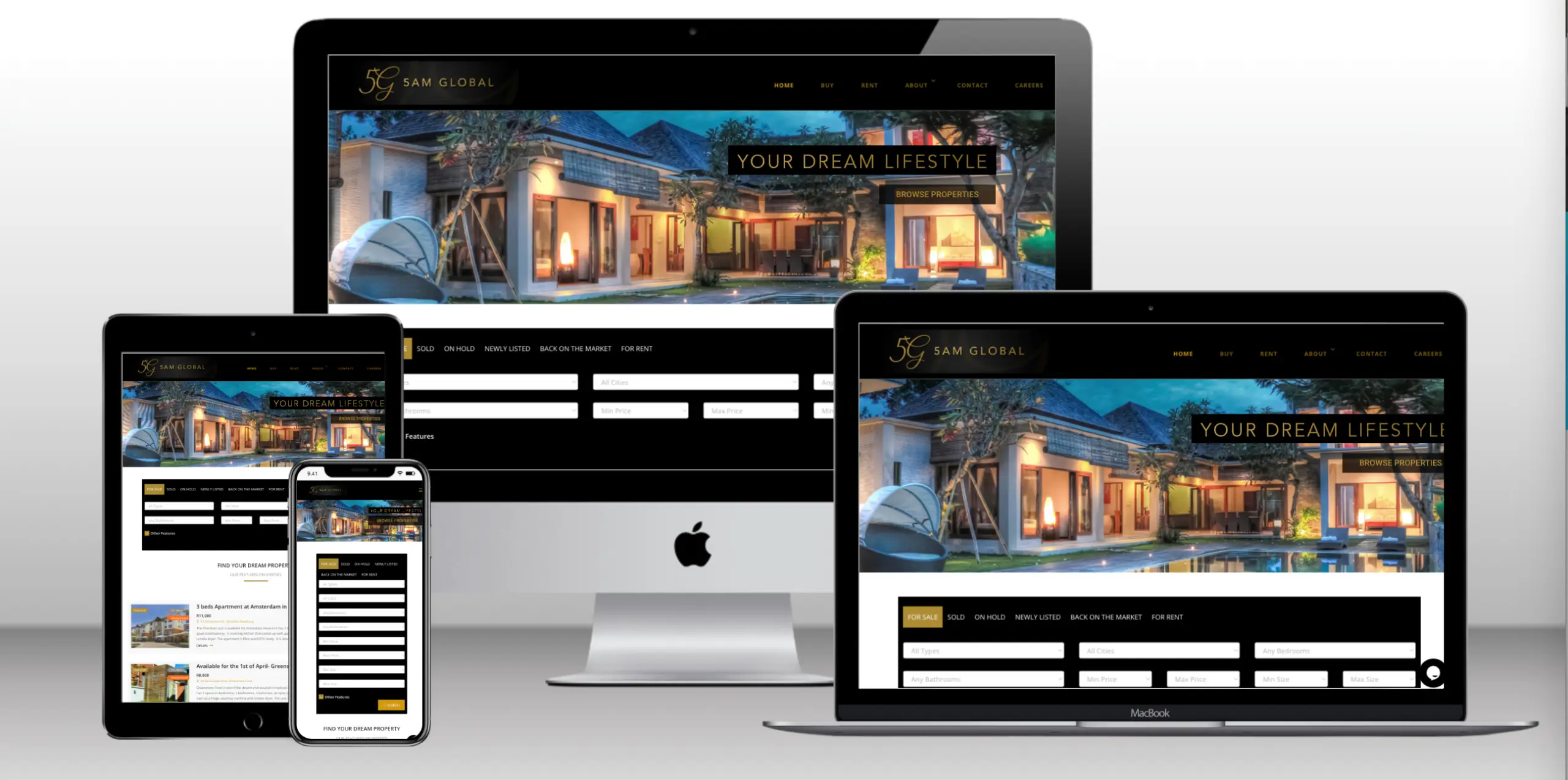 5AM Global real estate website by Ravensdale